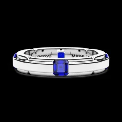 Anello a fascia Zancan in argento e pietre naturali.