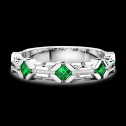 Anello a fascia Zancan in argento e pietre naturali.