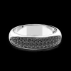 Anello a fede Zancan in argento con pietre nere.