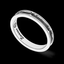 Anello a fede Zancan in argento brunito.
