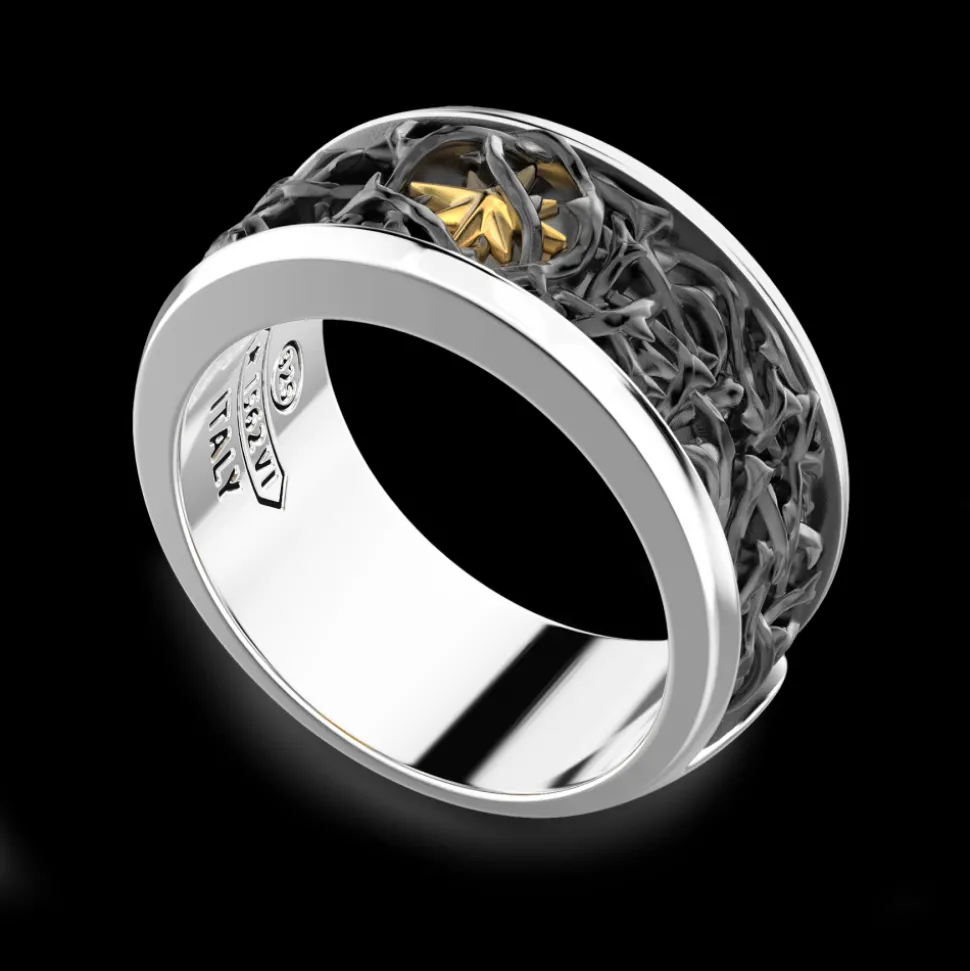 Anello a fede Zancan spinato in argento.