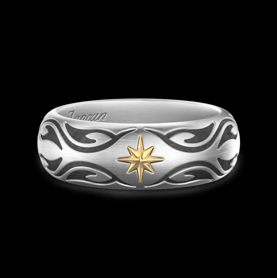 Anello a fede Zancan tribale in argento.