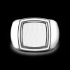 Anello chavlier Zancan in argento esagonale.