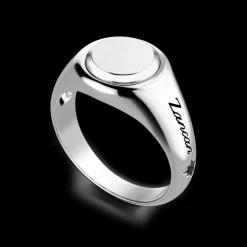 Anello chavlier Zancan in argento rotondo.