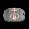 Anello Chevalier Uomo Zancan in Titanio e Oro 18kt con Ancora
