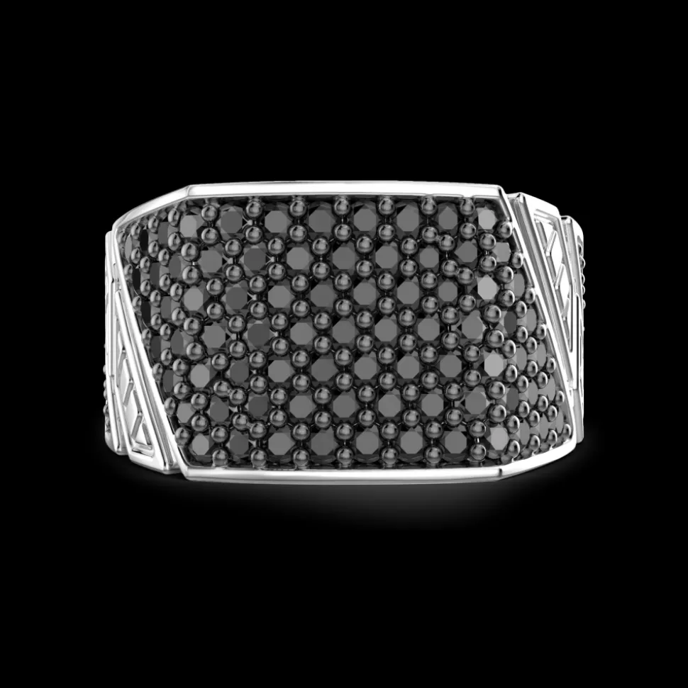 Anello chevalier Zancan in argento con pietre.