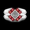 Anello chevalier Zancan in argento e pietre naturali.