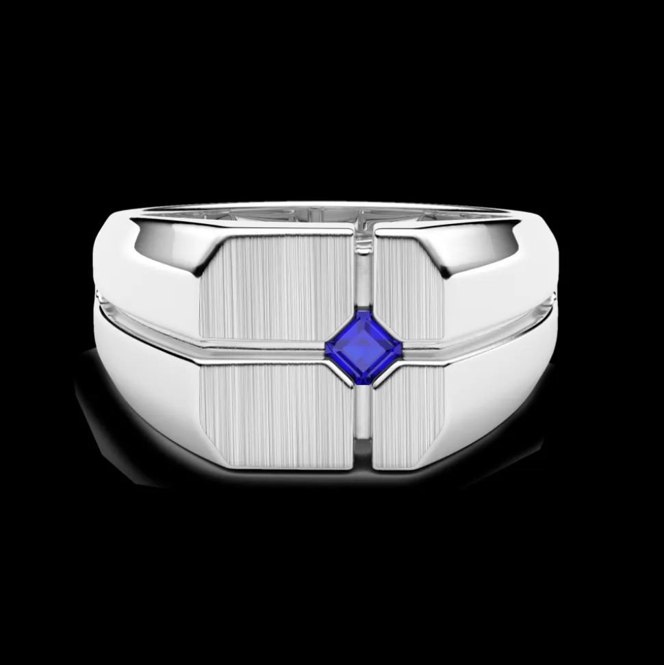 Anello chevalier Zancan in argento e pietre naturali.