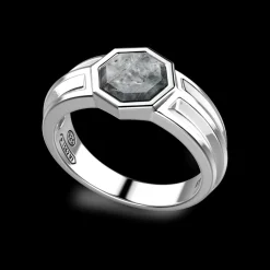 Anello chevalier Zancan in argento con madreperla.
