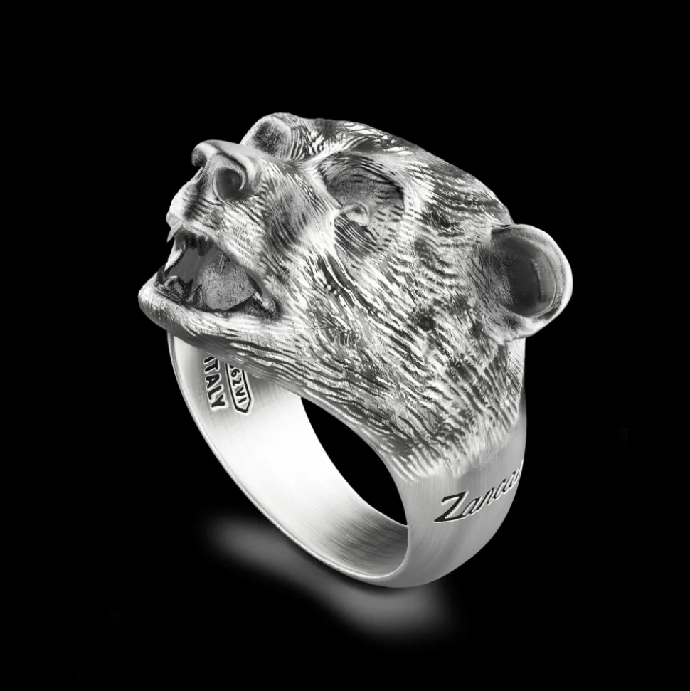 Anello Zancan ad orso in argento.