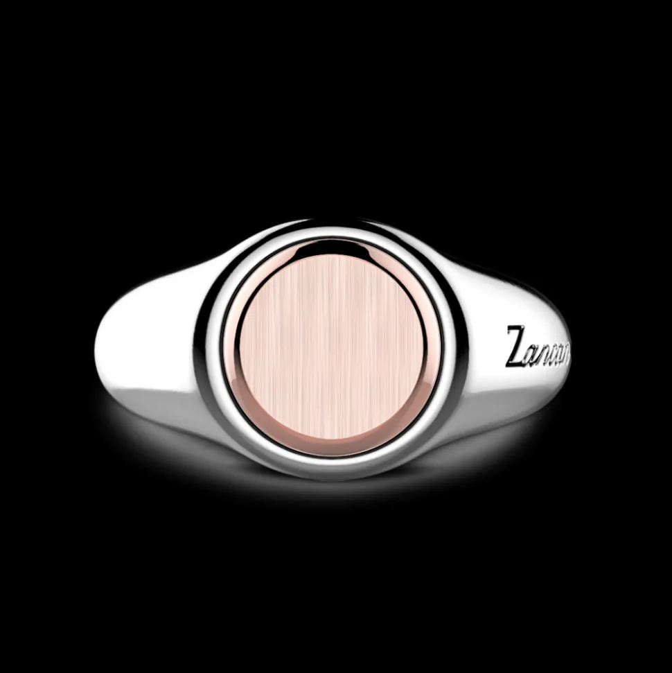 Anello Zancan circolare in argento e oro rosa.