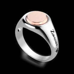 Anello Zancan circolare in argento e oro rosa.