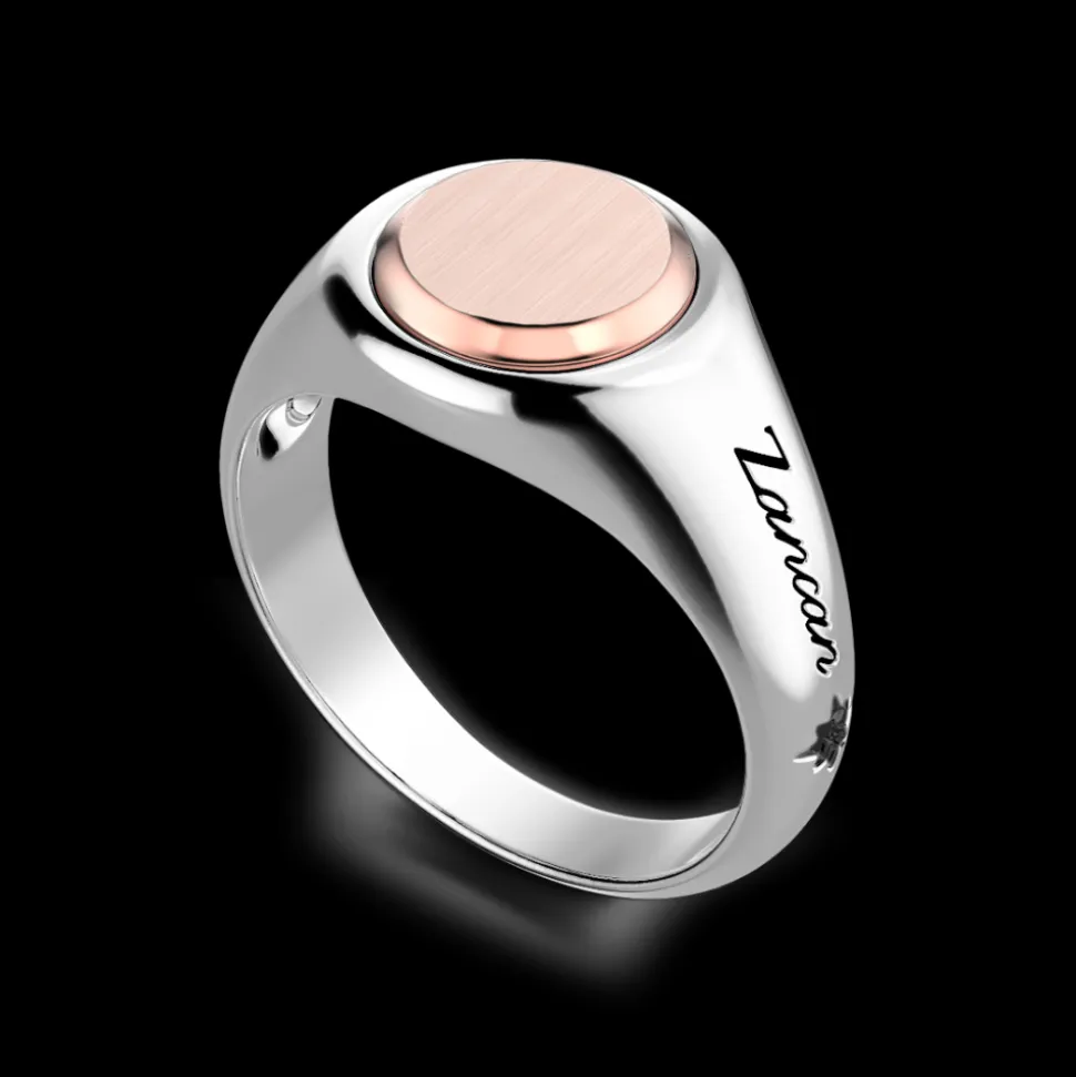Anello Zancan circolare in argento e oro rosa.