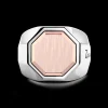 Anello Zancan esagonale in argento e oro rosa.