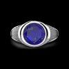 Anello Zancan in argento con pietra blu.