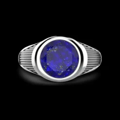 Anello Zancan in argento con pietra blu.