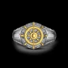 Anello Zancan in argento brunito con timone.