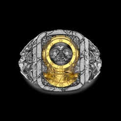 Anello Zancan in argento brunito con sub.