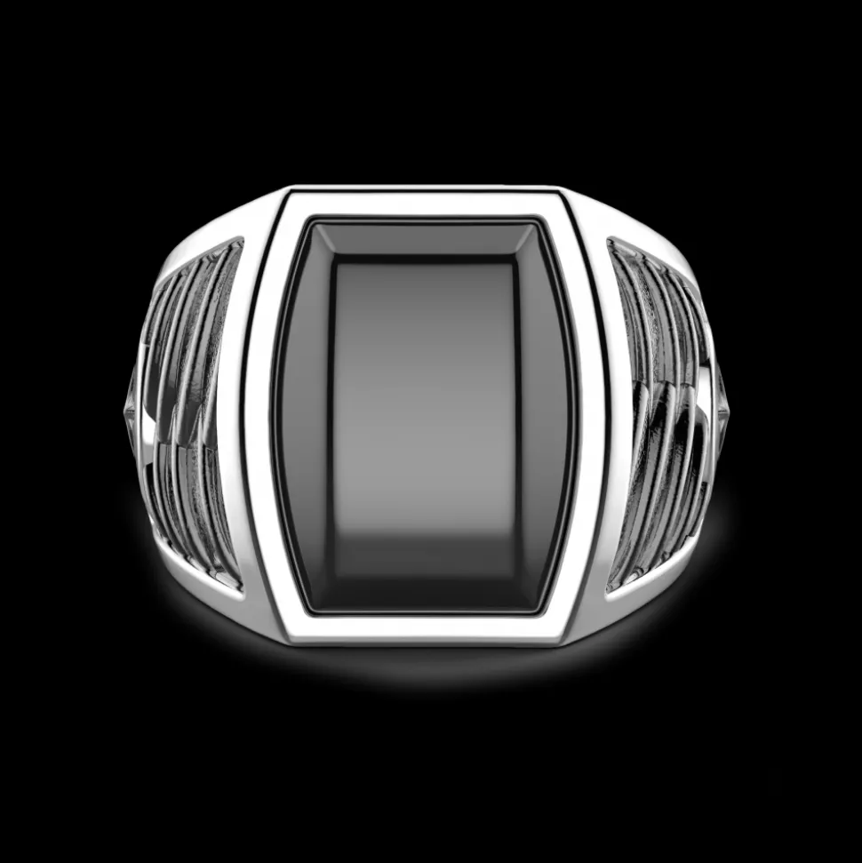 Anello Zancan in argento con pietra onice.