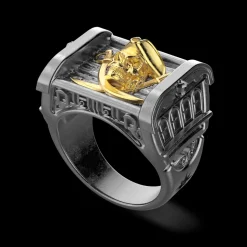 Anello Zancan in argento brunito con pirata.