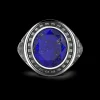 Anello Zancan in argento con pietra blu.
