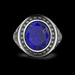 Anello Zancan in argento con pietra blu.