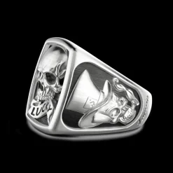 Anello Zancan in argento con teschio