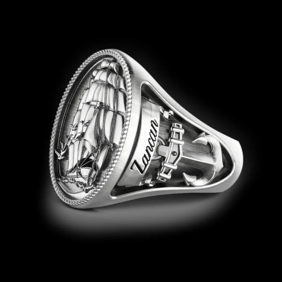 Anello Zancan in argento con finitura vintage.