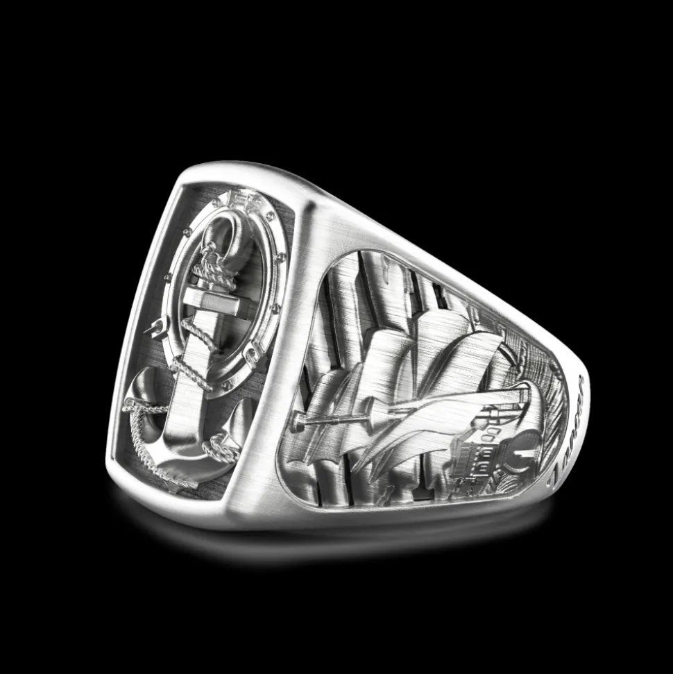 Anello Zancan in argento con ancora.