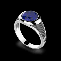 Anello Zancan in argento con pietra blu.