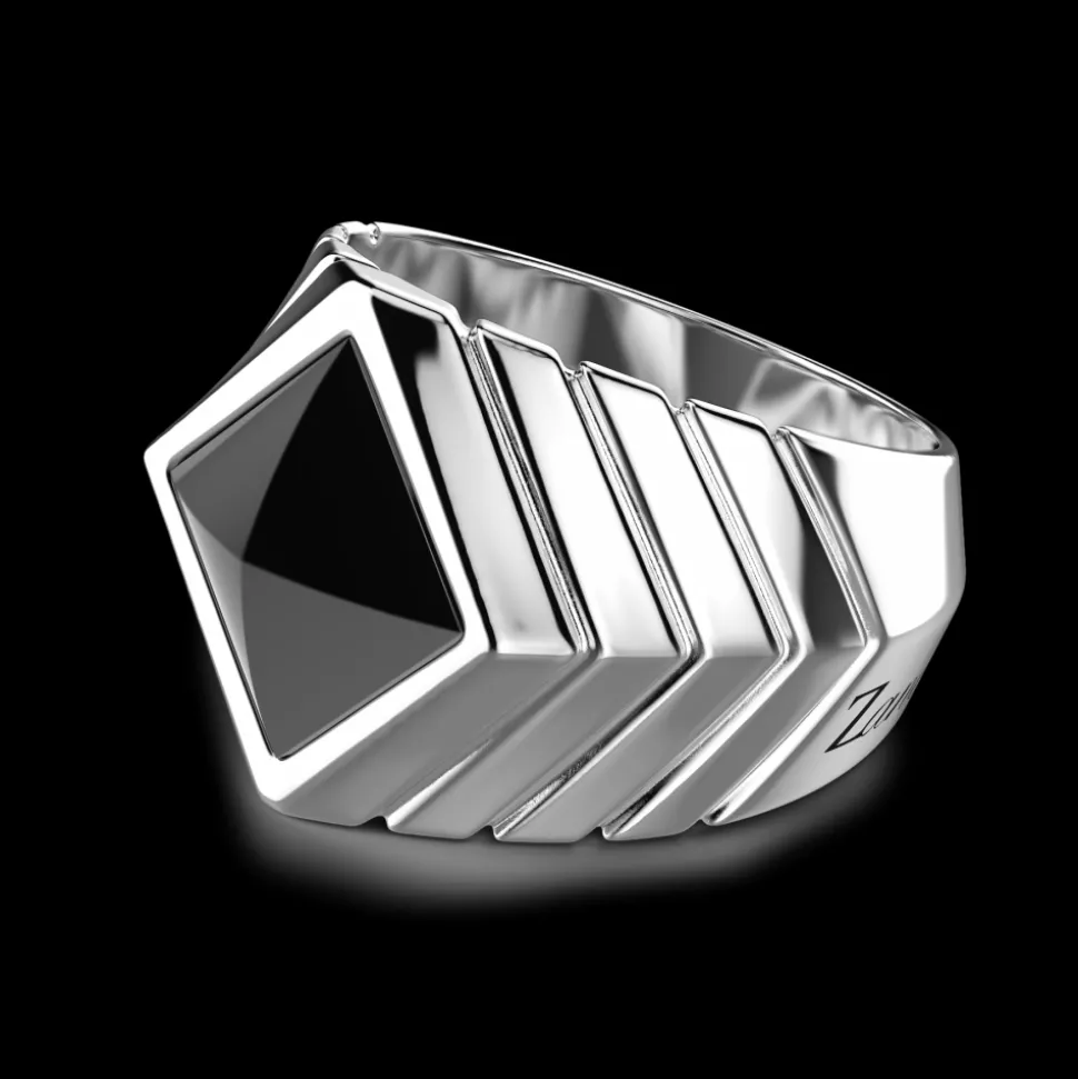 Anello Zancan in argento con pietra onice.
