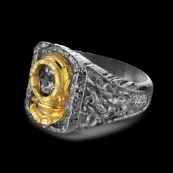 Anello Zancan in argento brunito con sub.