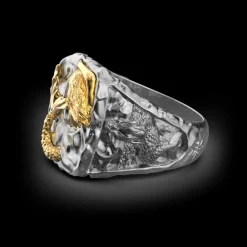 Anello Zancan in argento brunito con sirena.