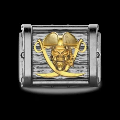 Anello Zancan in argento brunito con pirata.