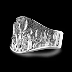 Anello Zancan in argento con fiamme.