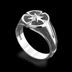 Anello Zancan in argento con rosa dei venti.