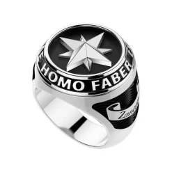 Anello Zancan in argento con rosa dei venti.
