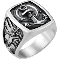 Anello Zancan in argento con ancora.