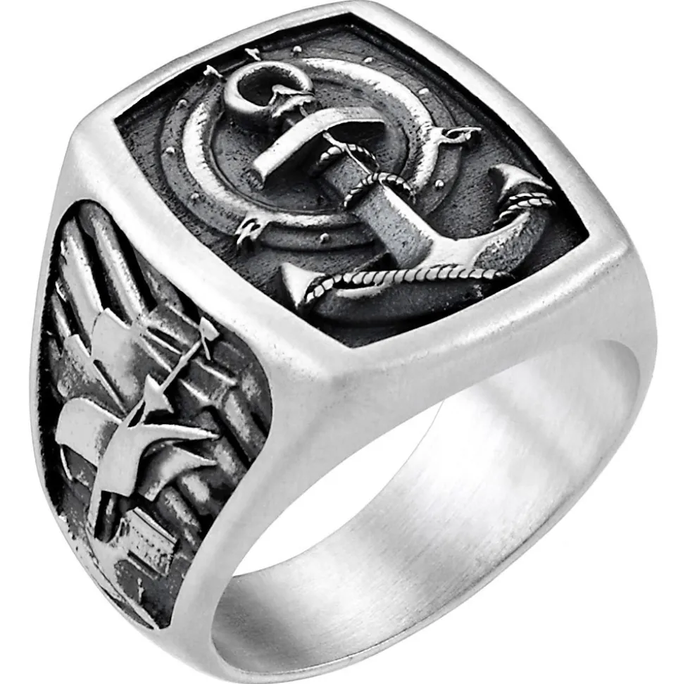Anello Zancan in argento con ancora.