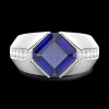 Anello Zancan in oro 18kt con zaffiro blu.