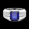 Anello Zancan in oro 18kt con zaffiro blu.