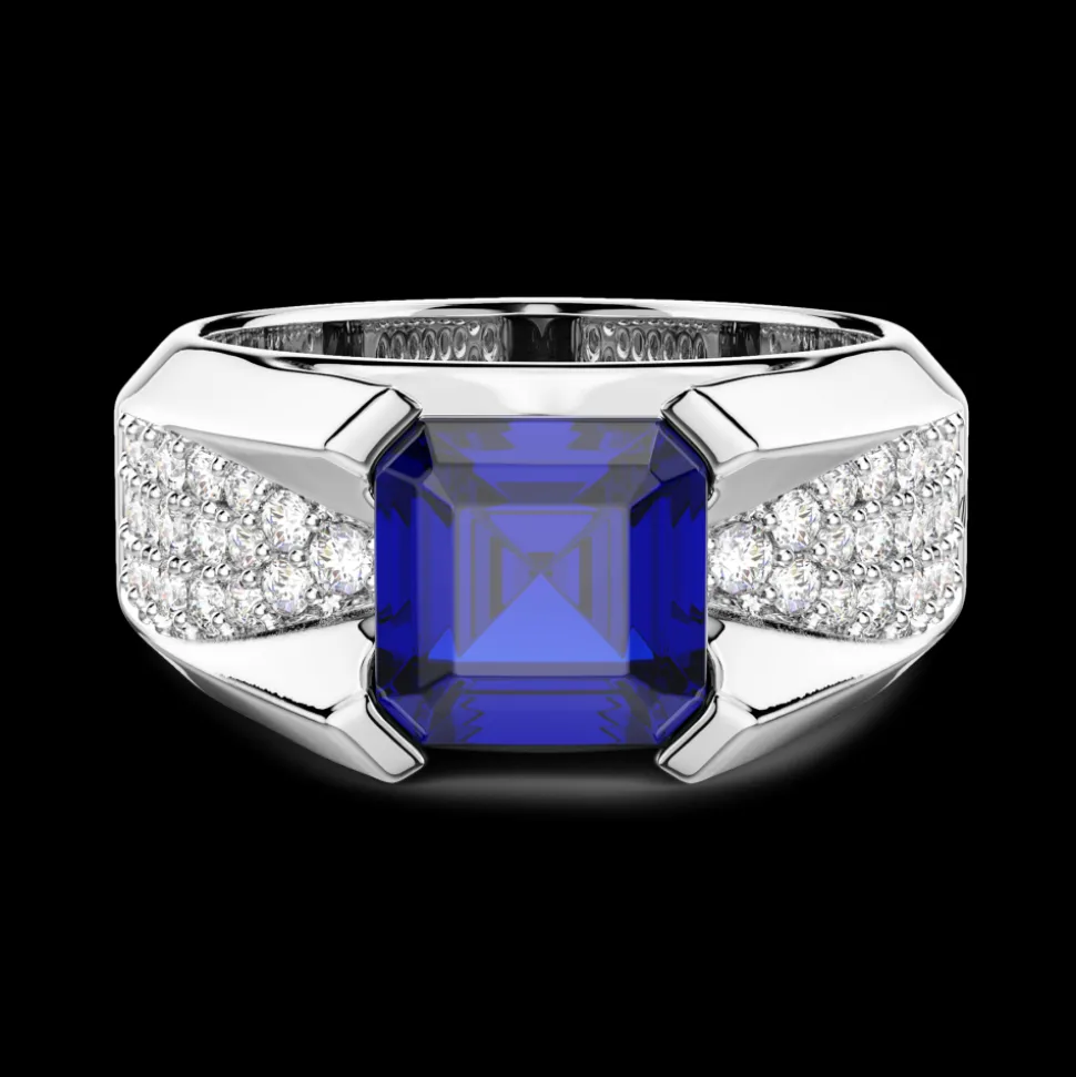 Anello Zancan in oro 18kt con zaffiro blu.
