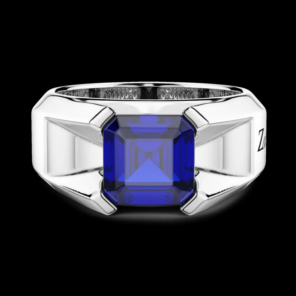 Anello Zancan in oro 18kt con zaffiro blu.