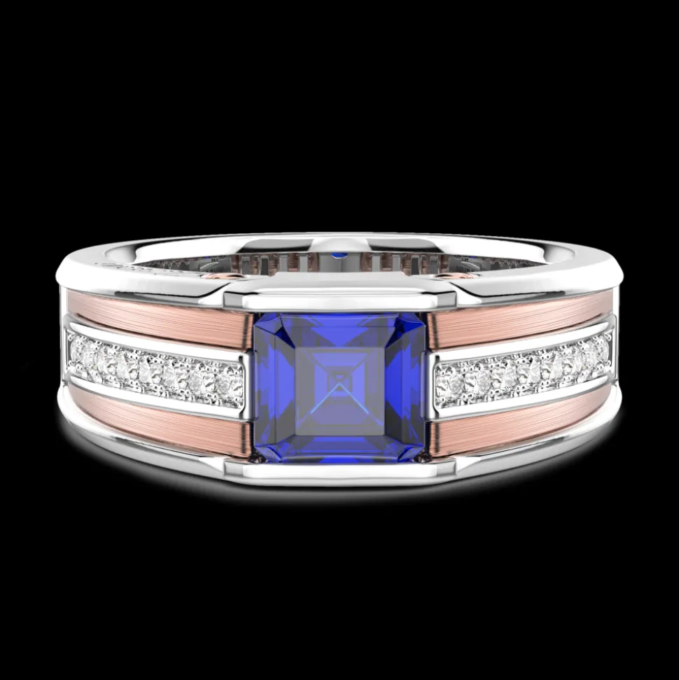 Anello Zancan in oro 18kt con zaffiro blu.