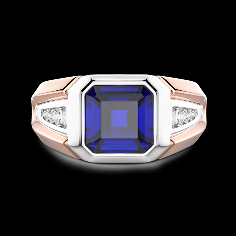 Anello Zancan in oro 18kt con zaffiro blu.