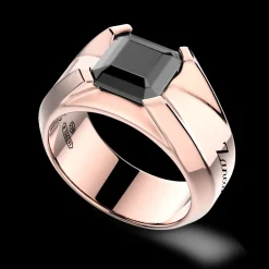 Anello Zancan in oro 18kt con diamante nero.