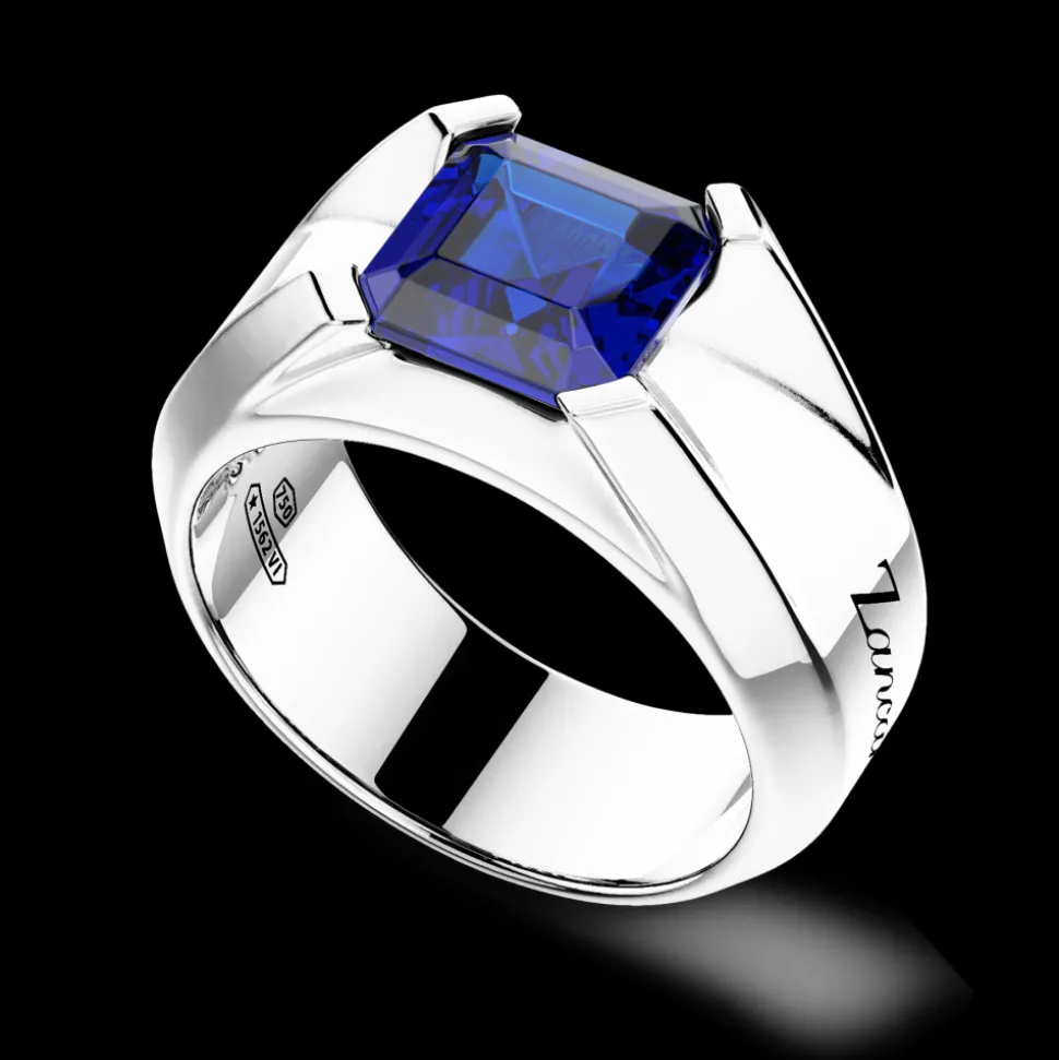 Anello Zancan in oro 18kt con zaffiro blu.