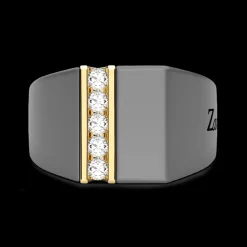 Anello Zancan in titanio, oro 18kt e diamanti.