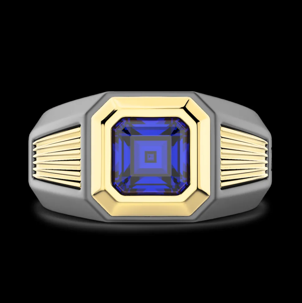 Anello Zancan in titanio, oro 18kt e diamanti neri