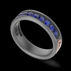 Anello Zancan in titanio, oro 18kt e diamanti neri